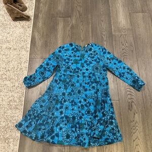 Blue Floral Kids Dress